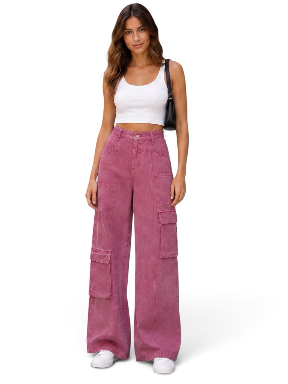 Kourt Mauve Cotton Drill Utility Cargo Jeans Waist Yoke Y2K Small NEW Sample